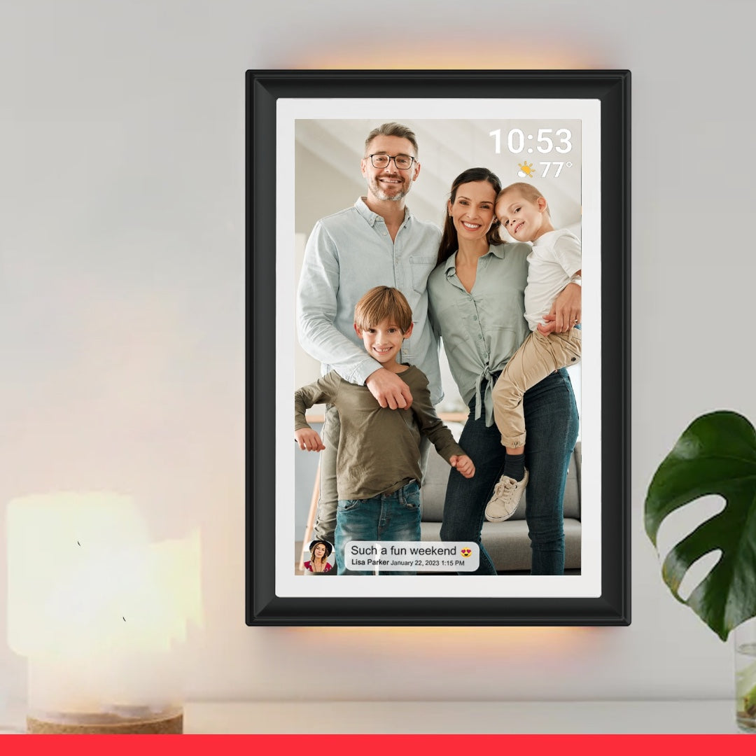 2024 Model LED - Frameo 10,1 Zoll WiFi Digitaler Bilderrahmen, 1280x800 HD, 32GB Speicher - Neues Modell 2024