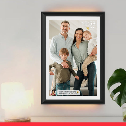 2024 Model LED - Frameo 10,1 Zoll WiFi Digitaler Bilderrahmen, 1280x800 HD, 32GB Speicher - Neues Modell 2024
